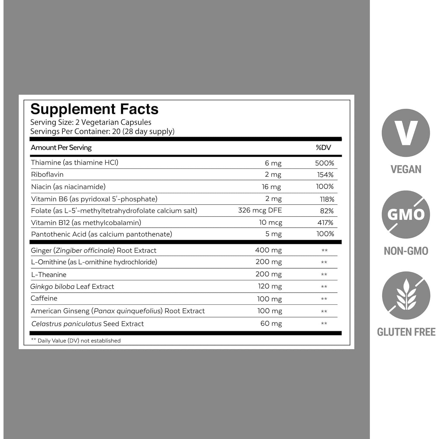 Qualia FOCUS Brain Booster Supplement to Deliver Sustained Mental Energy, Alertness, Concentration & Memory 1 Month Supply