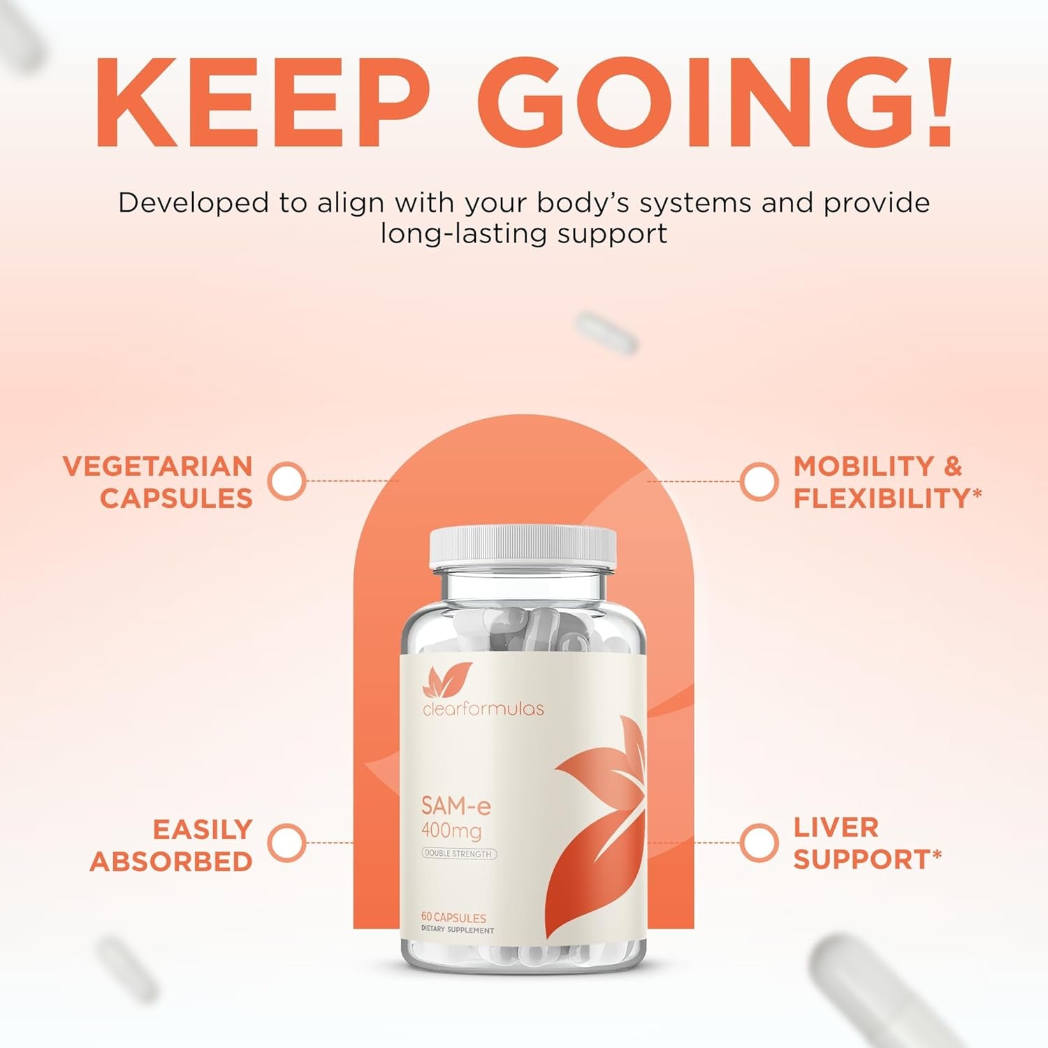 Bioactive Sam-E 400Mg for Joint Liver and Mood Support - Made in the US (60 Servings)