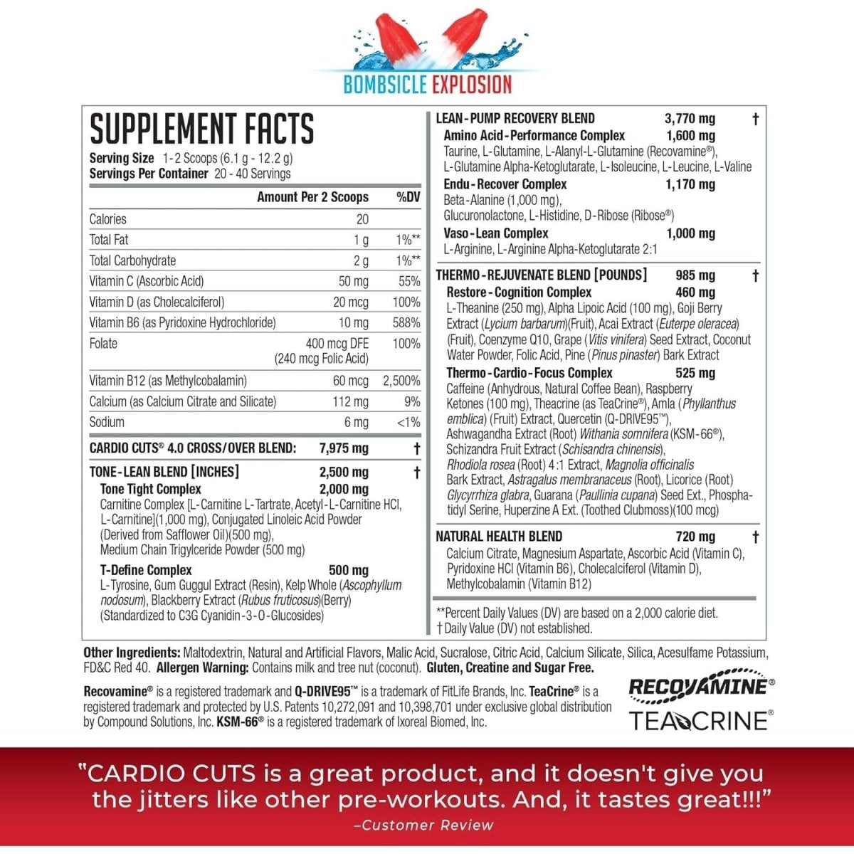 Cardio Cuts 4.0 - Bombsicle Explosion, 8.6 Ounce (Pack of 1) - Suppviv