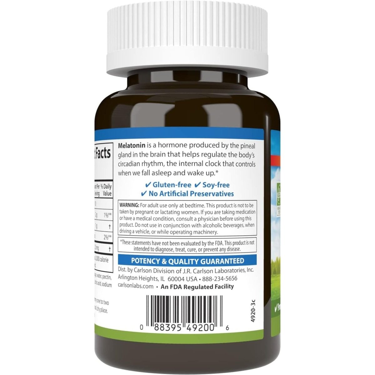 Carlson - Melatonin Gummies 2.5 Mg for Healthy Sleep 60 Gummies - Suppviv