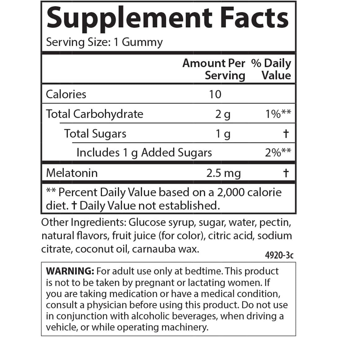 Carlson - Melatonin Gummies 2.5 Mg for Healthy Sleep 60 Gummies - Suppviv