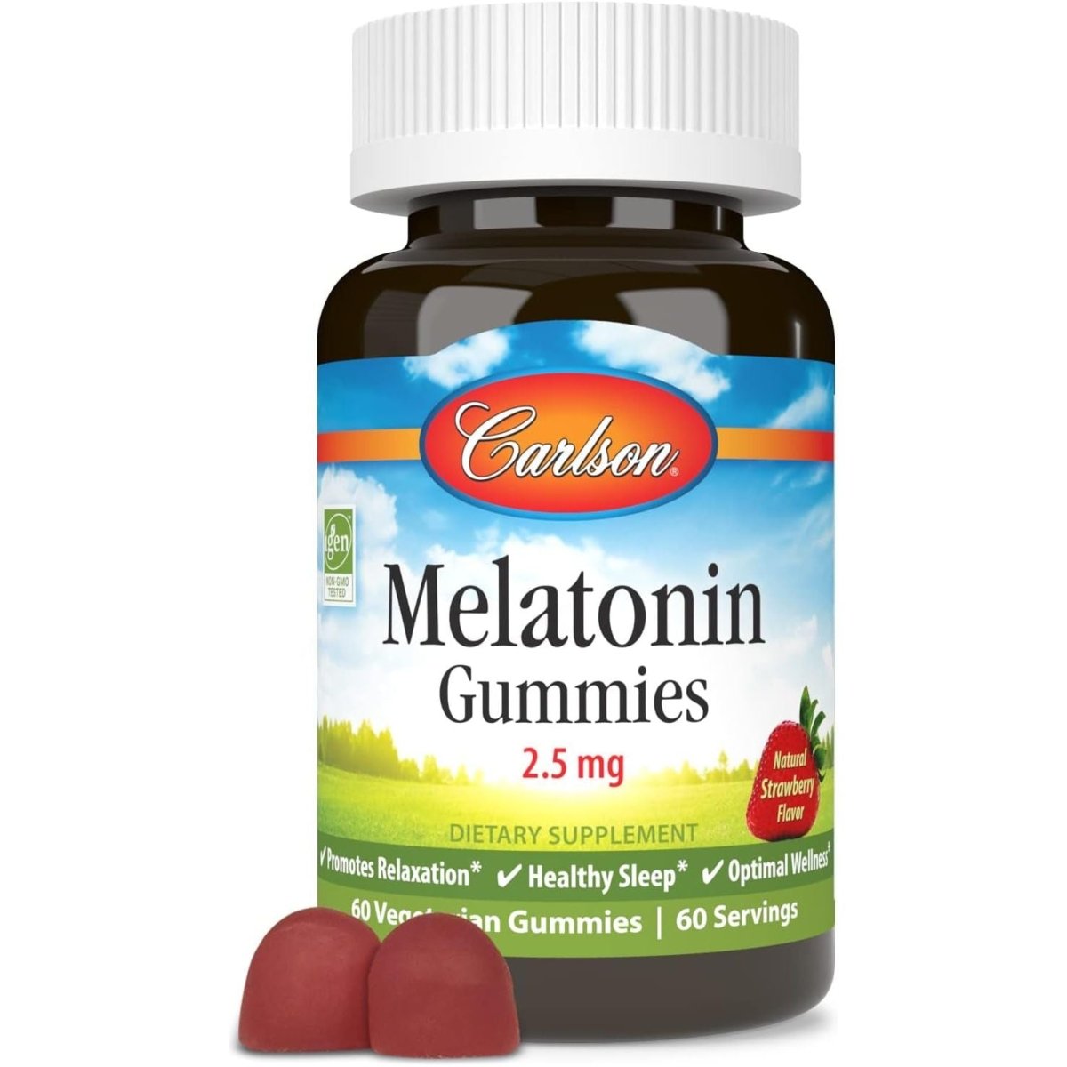 Carlson - Melatonin Gummies 2.5 Mg for Healthy Sleep 60 Gummies - Suppviv