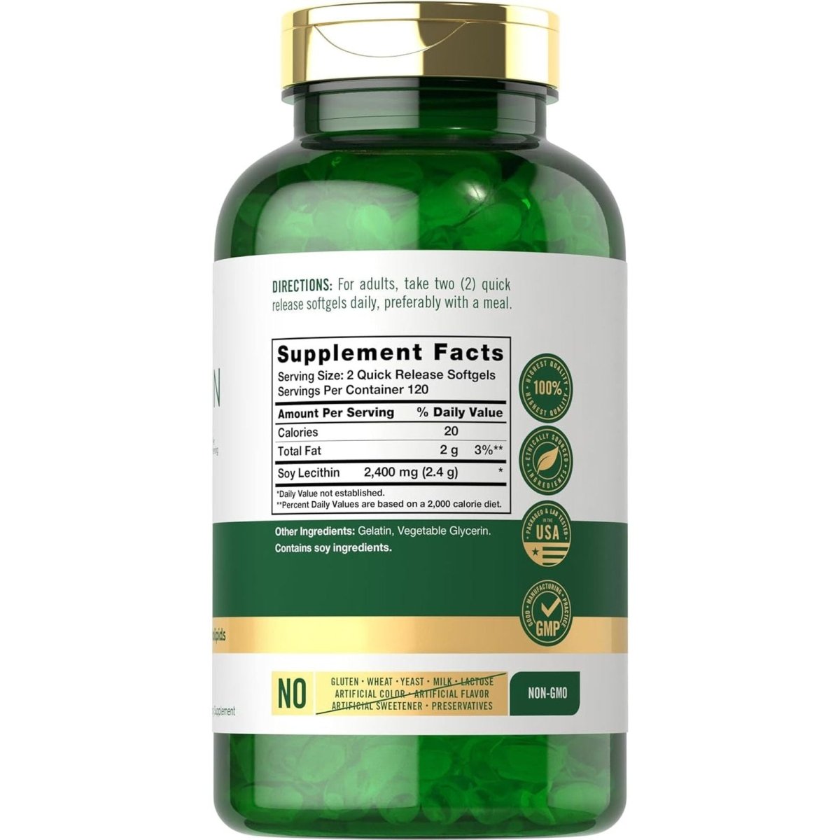 Carlyle Lecithin Supplement | 2400Mg | 240 Softgel Capsules | Phospholipid for Men & Women - Suppviv