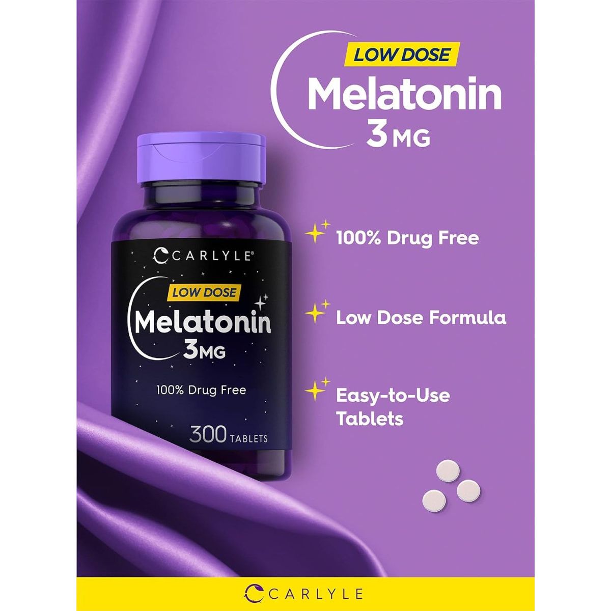 Carlyle Melatonin 3Mg - 300 Tablets - Suppviv