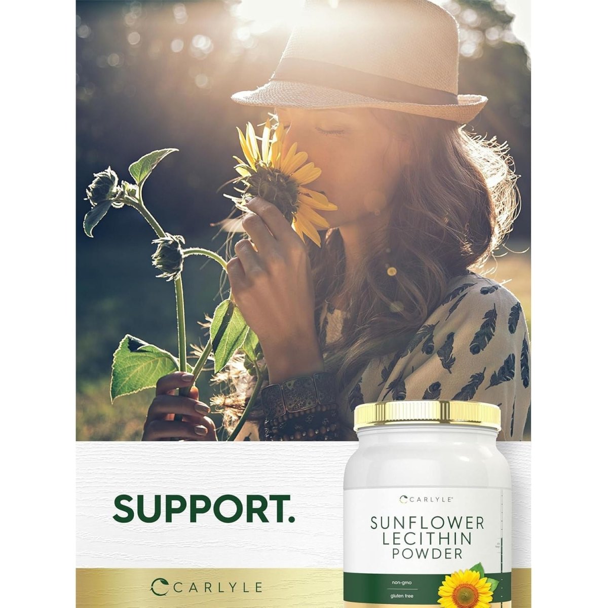 Carlyle Sunflower Lecithin Powder | 2 Pounds | Unflavored | Naturally Occurring Phosphatidylcholine - Suppviv