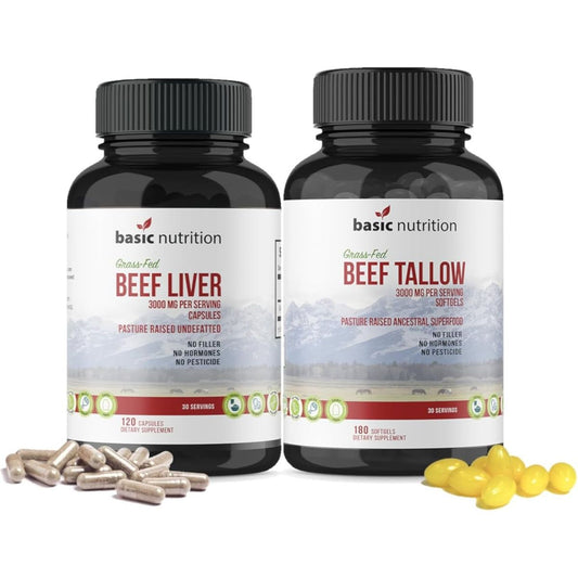 Carnivore Bundle | Pasture Raised Beef Liver and Beef Tallow | 3000Mg & 2 PACK - Suppviv