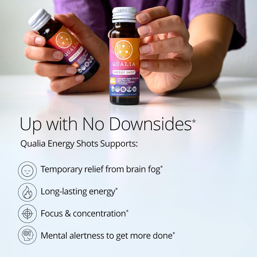 Qualia Energy Shot: Naturopathic Doctor-Formulated W/Ginseng, Lutein, Taurine, B. Vitamin Complex, Magnesium 10 Shots