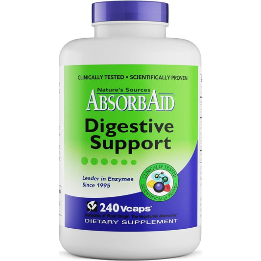 Absorbaid Digestive Enzymes 240 Vcaps, Proven to Increase Vital Nutrient Absorption by up to 71%