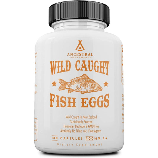 Ancestral Supplements Wild Caught Fish Eggs, 2400Mg, Omega-3 Supplement 180 Capsules