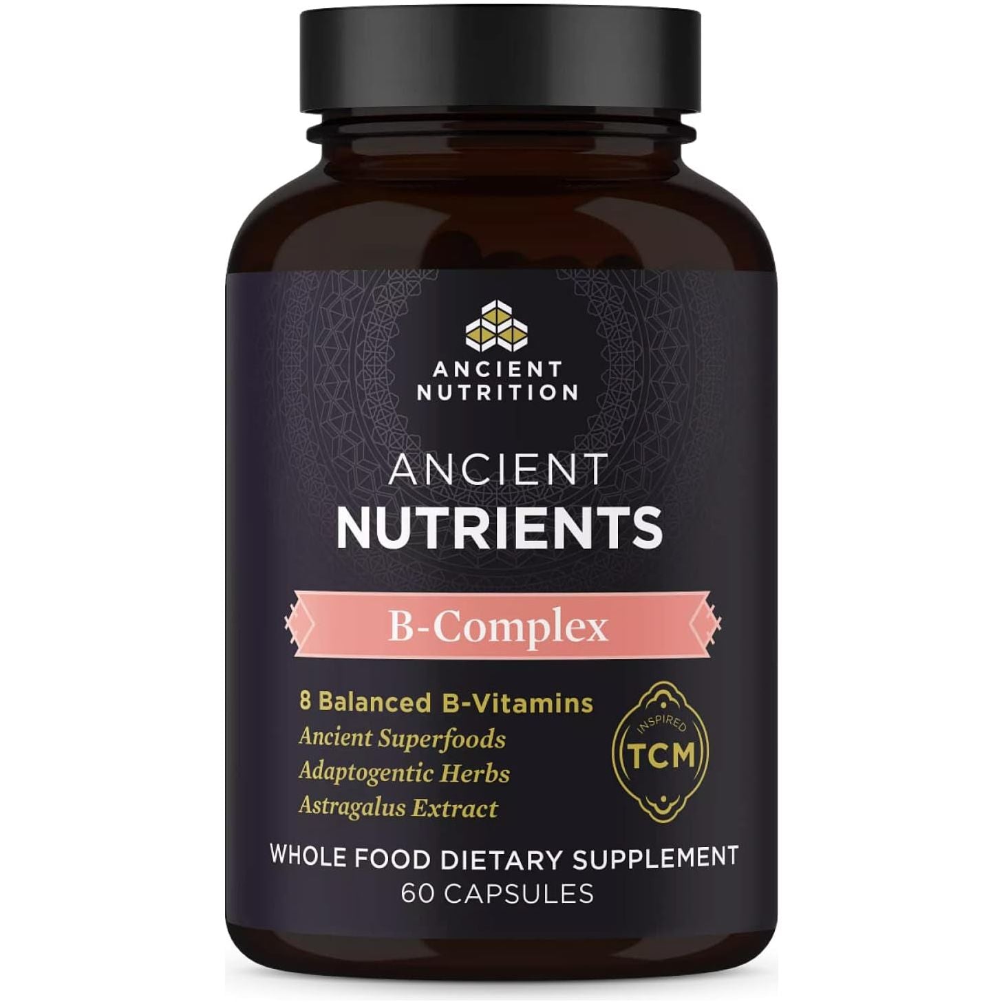 Ancient Nutrition Vitamin B Complex Supplement, Supports Healthy Energy Levels, 60 Capsules
