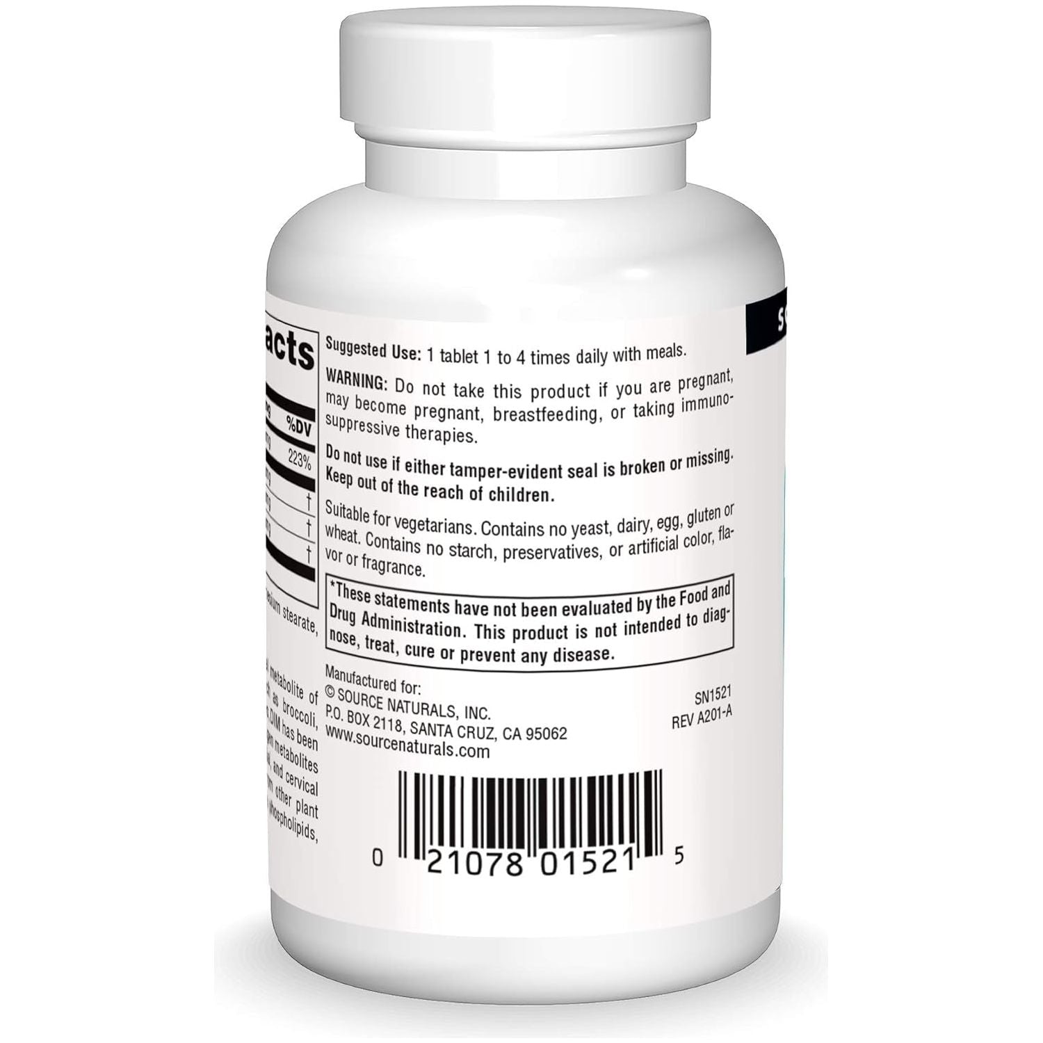 Source Naturals DIM, Diindolylmethane 100Mg with Bioperine, Vitamin E & More - 60 Tablets