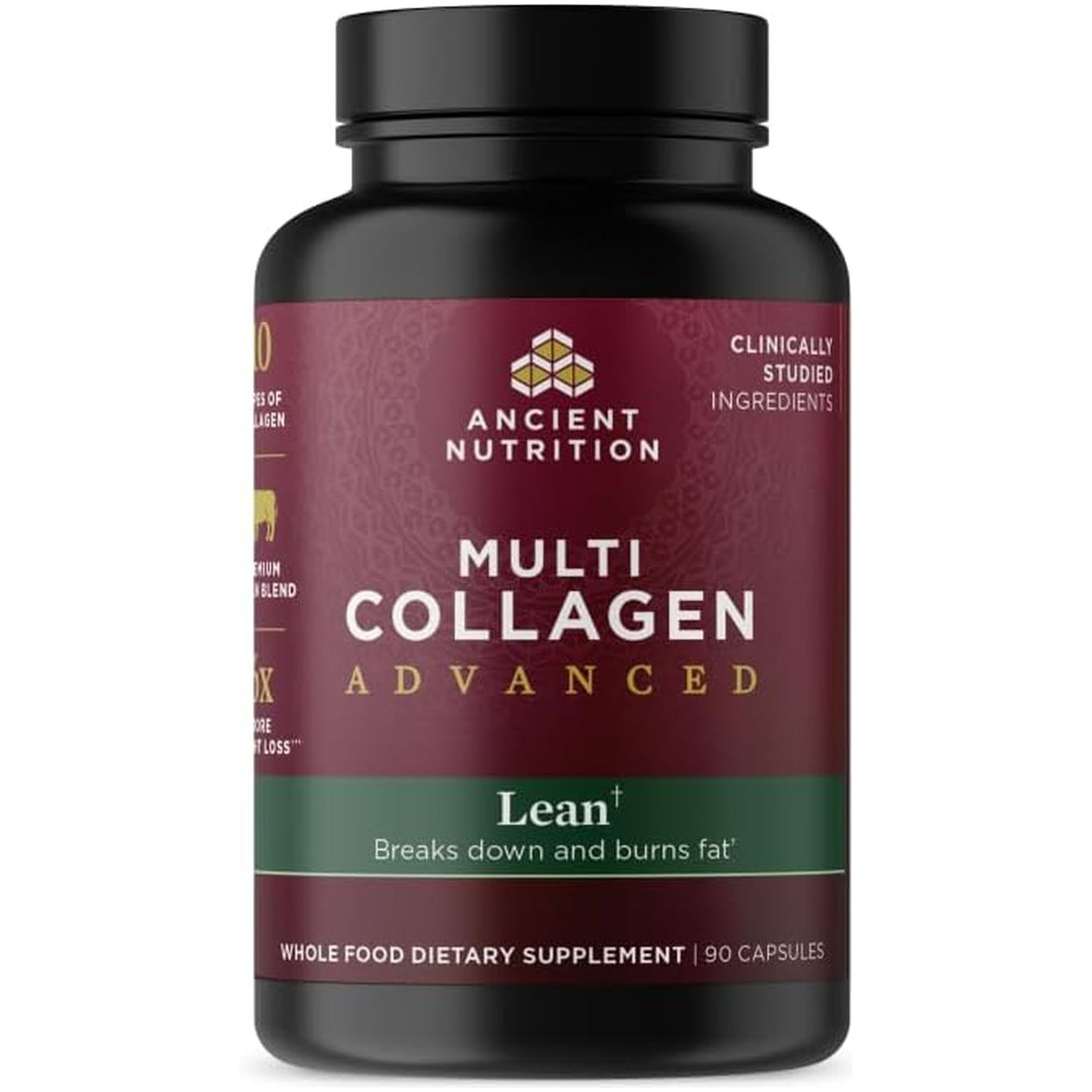 Ancient Nutrition Advanced Collagen Protein Lean with Probiotics, Supports Healthy Weight and Fat Loss, 90 Count