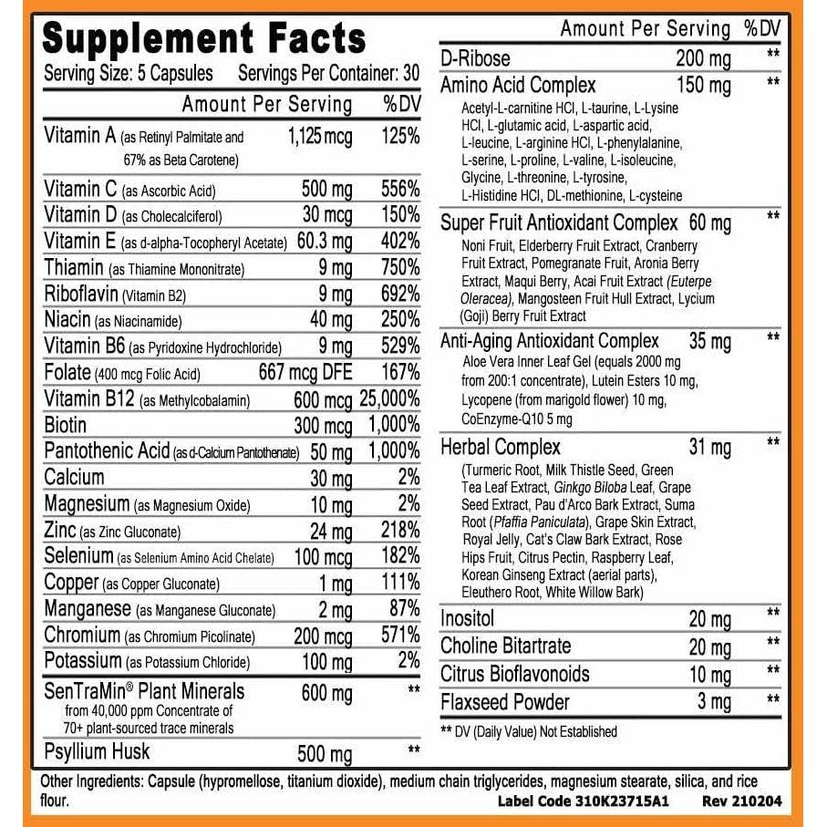 Immuno150 Immune Support Supplement - Immunity Boost Packed with 70 Trace Minerals, 13 Essential Vitamins, Antioxidants, Herbs & Amino Acids 150 Capsules