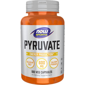 NOW Foods Sports Nutrition, Pyruvate (Pyruvic Acid) 600 Mg, Energy Production*, 100 Veg Capsules