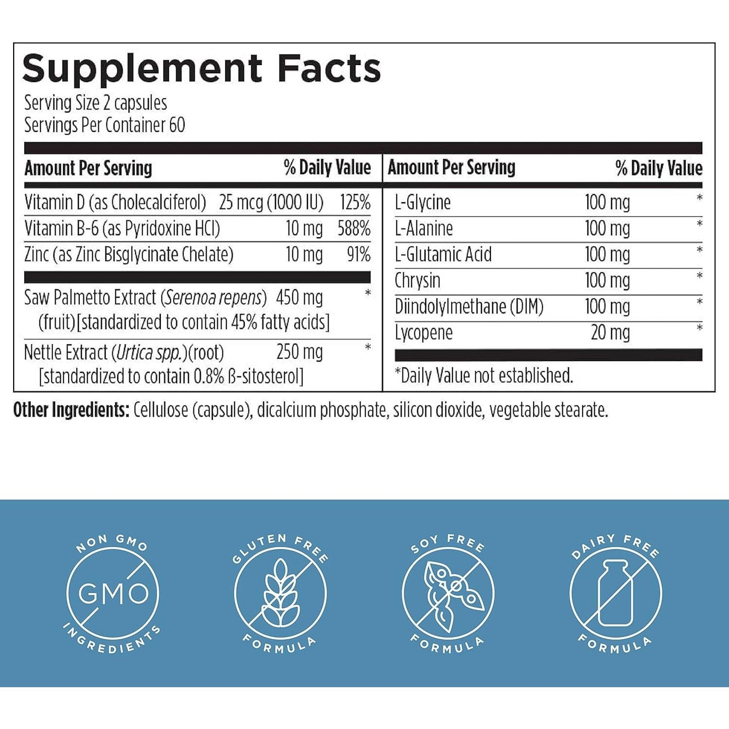 Designs for Health Saw Palmetto Prostate Supplement for Men (120 Capsules)