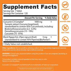 Doctor'S Best Curcumin from Turmeric Root with C3 Complex & Bioperine for Joint Support 1000 Mg, 120 Tablets