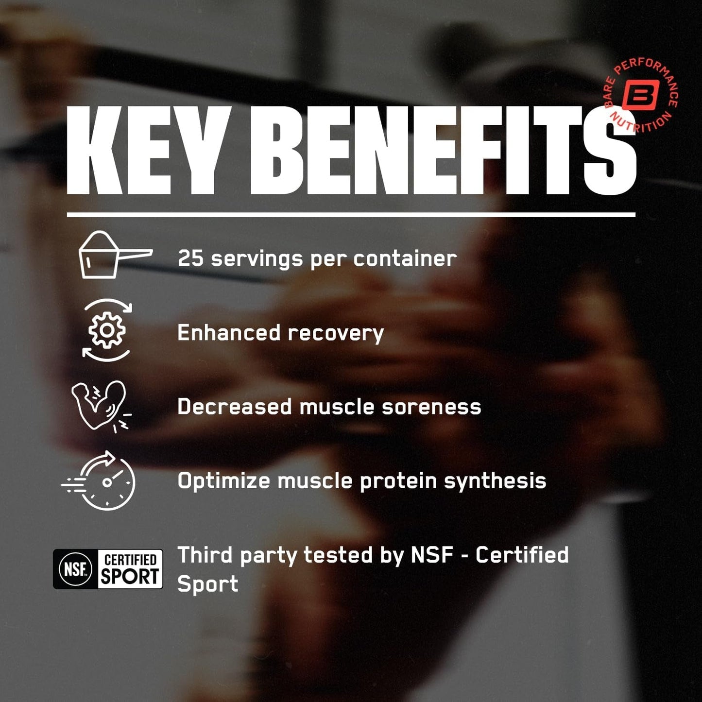 BARE PERFORMANCE NUTRITION BPN Recover Post-Workout Enhanced Muscle Recovery Drink Mix, Watermelon, 25 Servings