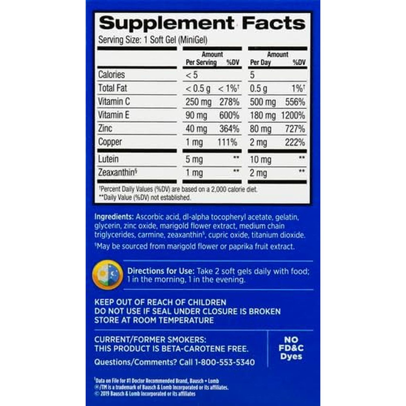 Preservision AREDS 2 Eye Vitamin & Mineral Supplement, Contains Lutein, Vitamin C, Zeaxanthin, Zinc & Vitamin E, 130 Softgels