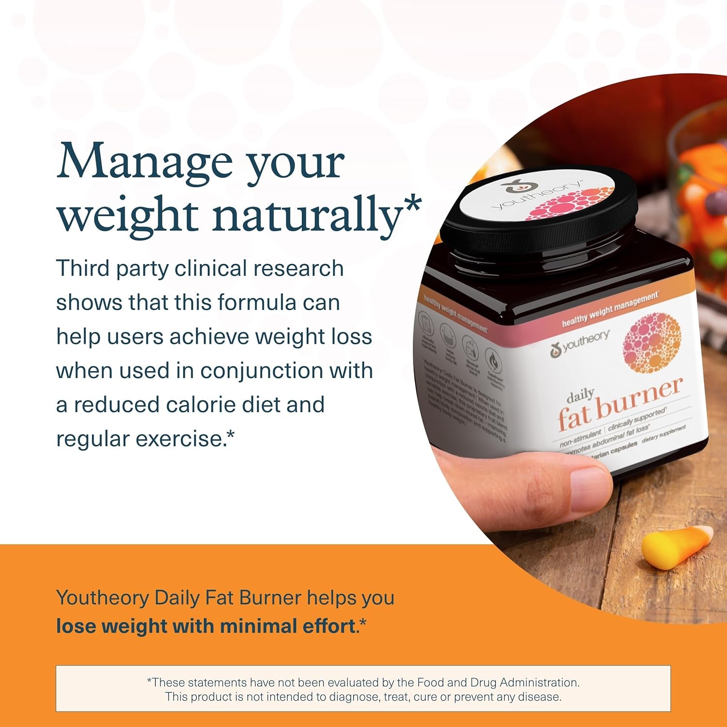 Youtheory Daily Fat Burner - Supports Body Composition & Metabolism - 60 Capsules