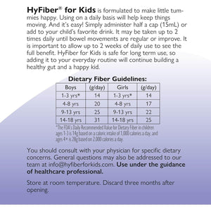 Medtrition Hyfiber Liquid Fiber for Kids, Supports Regularity and Softer Stools, 6 Grams of Fiber, 32 Servings