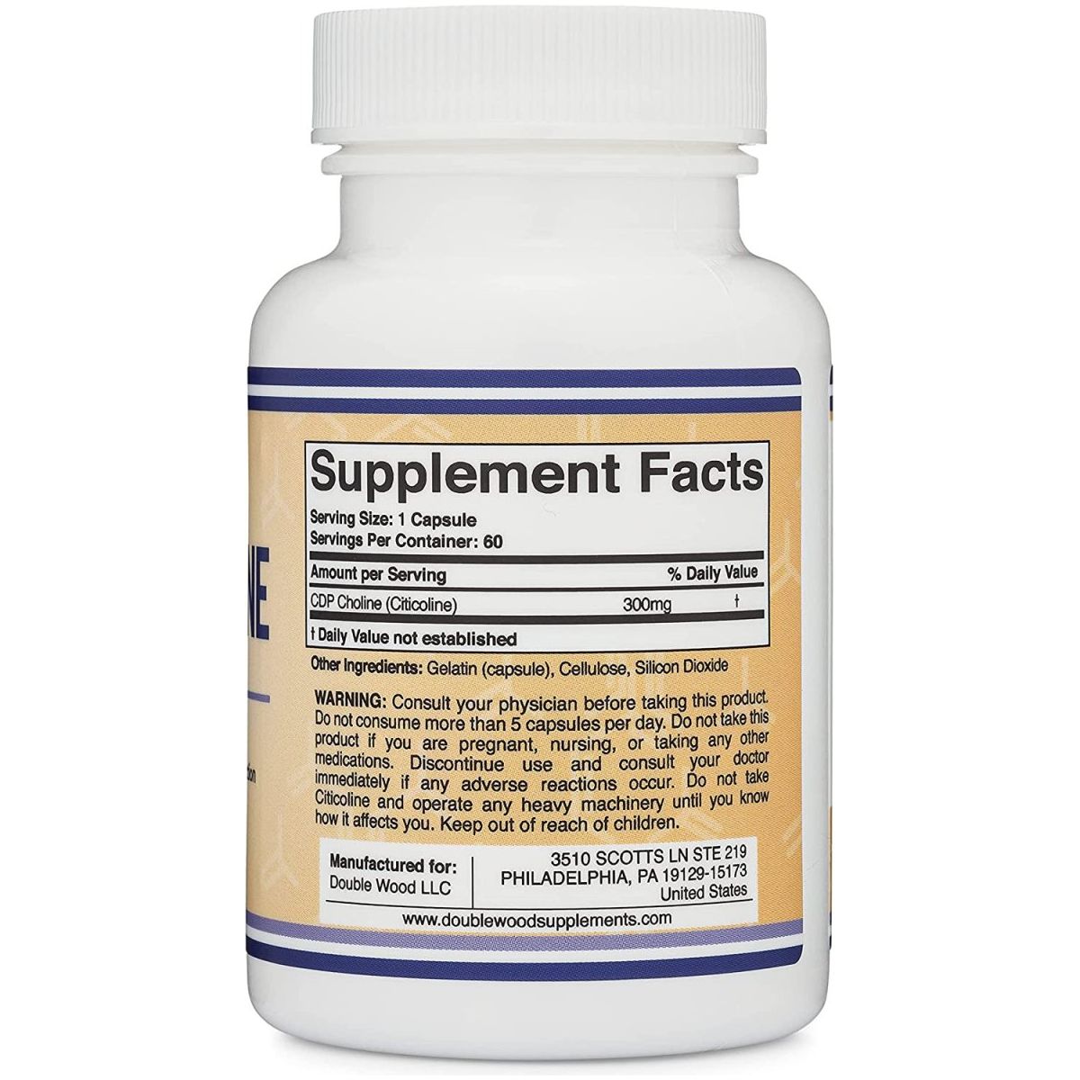 CDP Choline (Citicoline) Supplement, Pharmaceutical Grade, Third Party Tested (60 Capsules 300Mg) - Suppviv