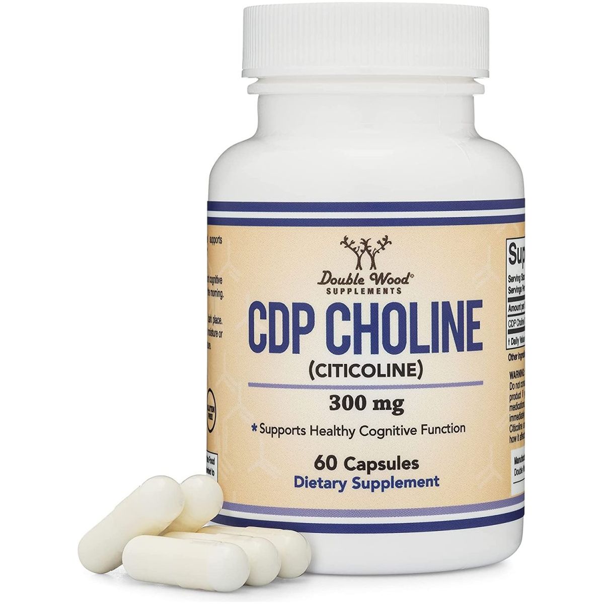 CDP Choline (Citicoline) Supplement, Pharmaceutical Grade, Third Party Tested (60 Capsules 300Mg) - Suppviv