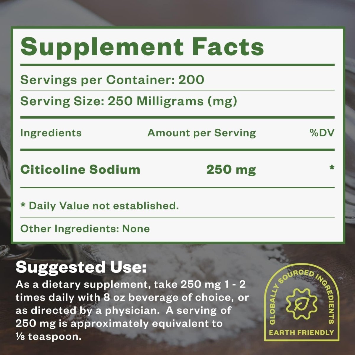 CDP Choline Powder, 50G, CDP Choline Supplements That Support Attention, Focus, and Energy, 200 Servings - Suppviv