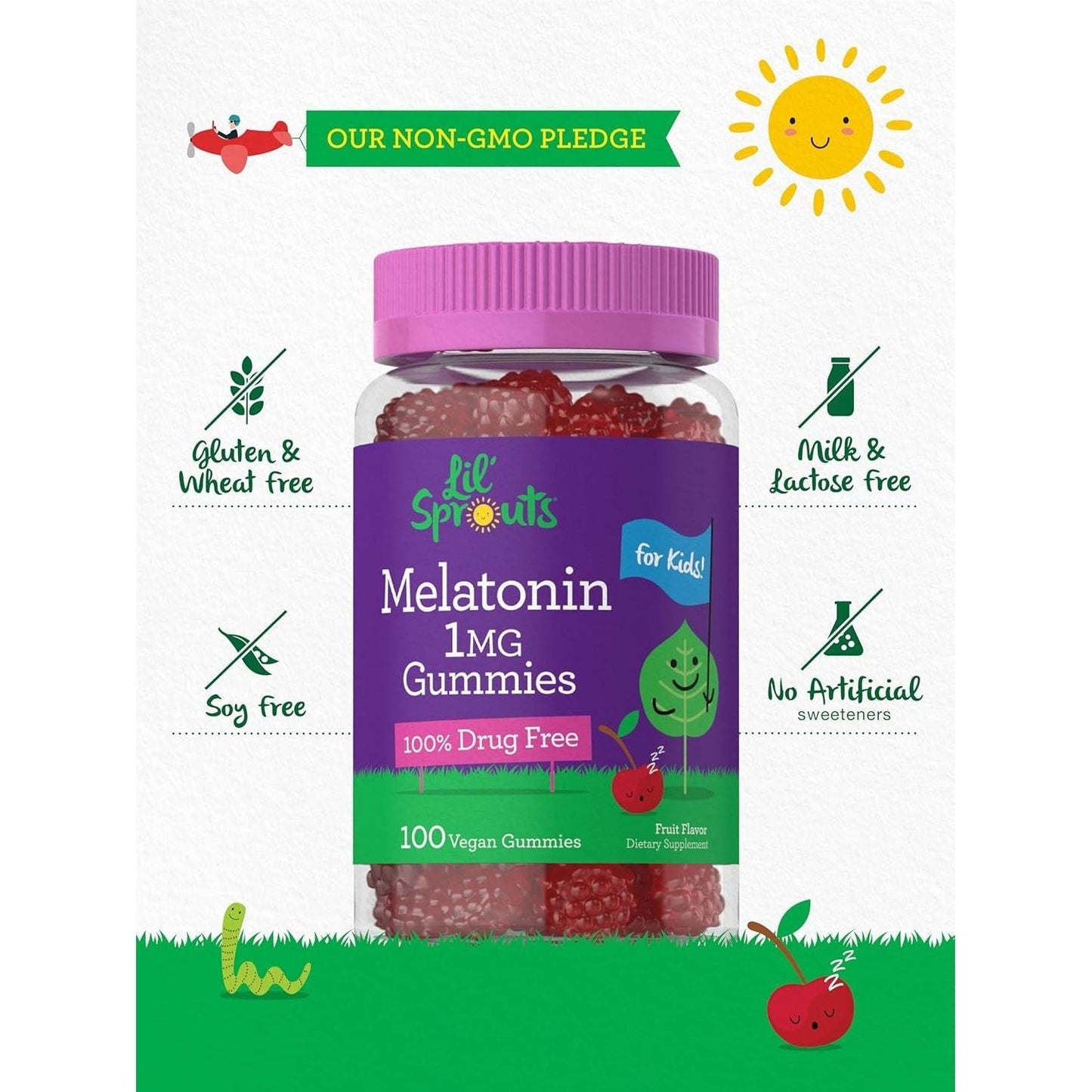 Carlyle Kids Melatonin Gummies | 1 Mg 100 Count | Fruit Flavor Gummy