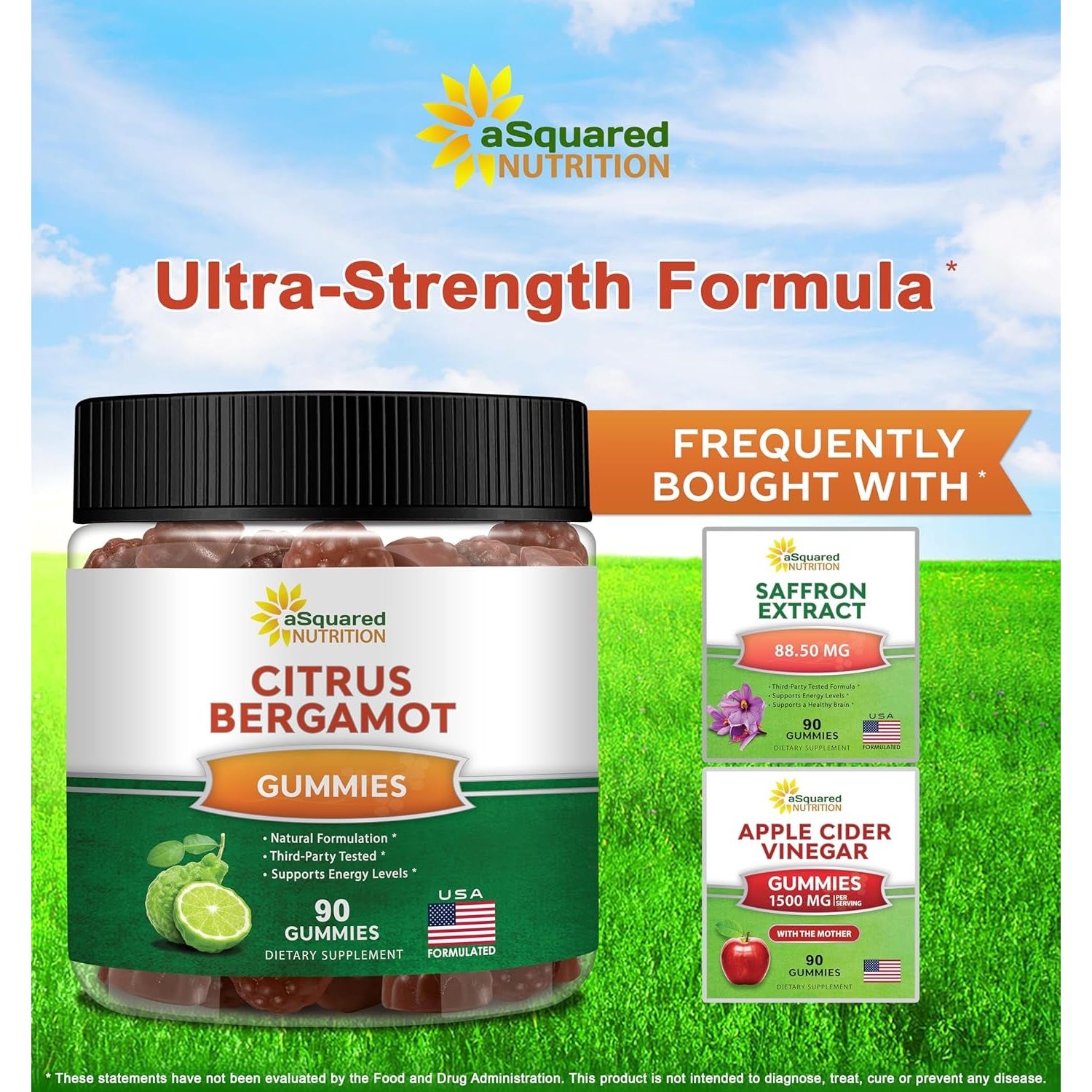 Asquared Nutrition Citrus Bergamot Gummies 500Mg 