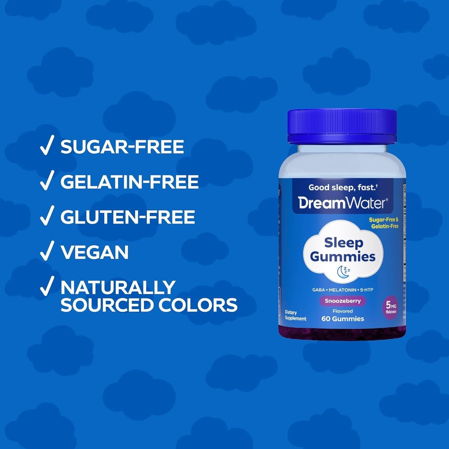Dream Water Sleep Gummies Helps You to Fall Asleep 60 Gummies