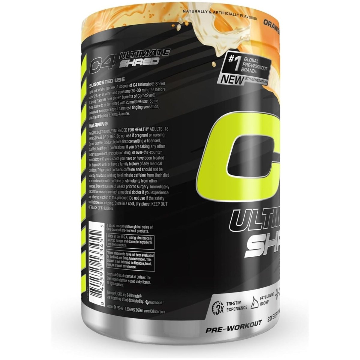 Cellucor C4 Ultimate Shred Pre Workout Powder,Cayenne Extract+300Mg Caffeine+Teacrine+Dynamine 20 Servings - Suppviv