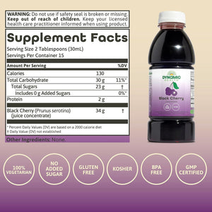 Dynamic Health 100% Pure Black Cherry Juice Concentrate, Antioxidant Supplement, Urinary Tract & Joint Support, 16 Fl Oz