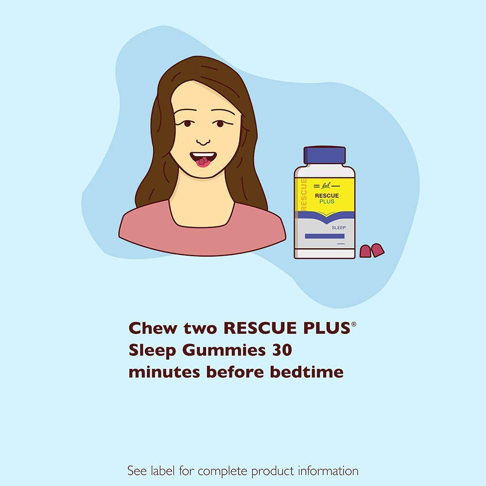Bach RESCUE plus Melatonin Sleep Gummies Natural Strawberry Flavor 60 Count