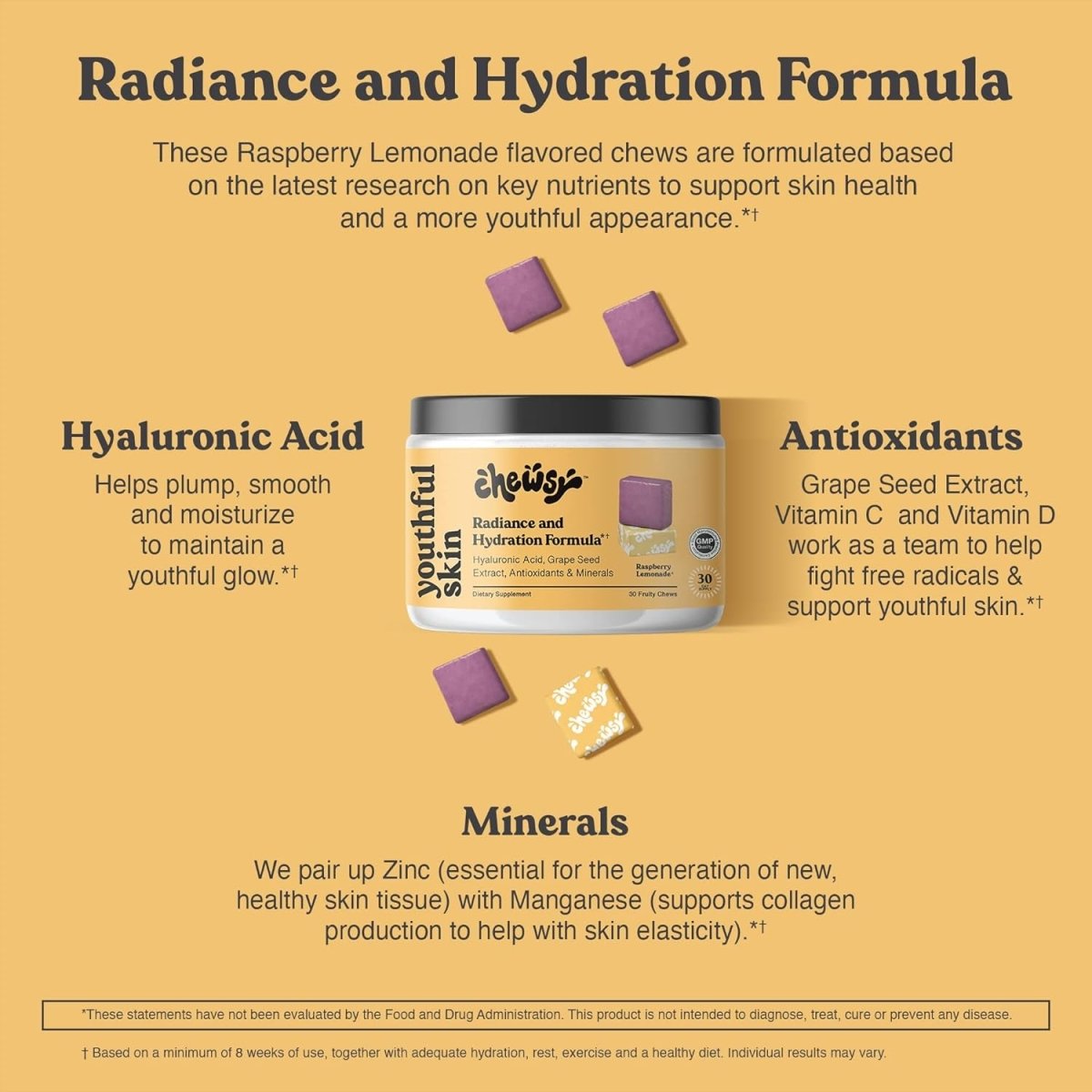 Chewsy Youthful Skin - Fruity Chews Vitamins 30 - Day Supply - Suppviv