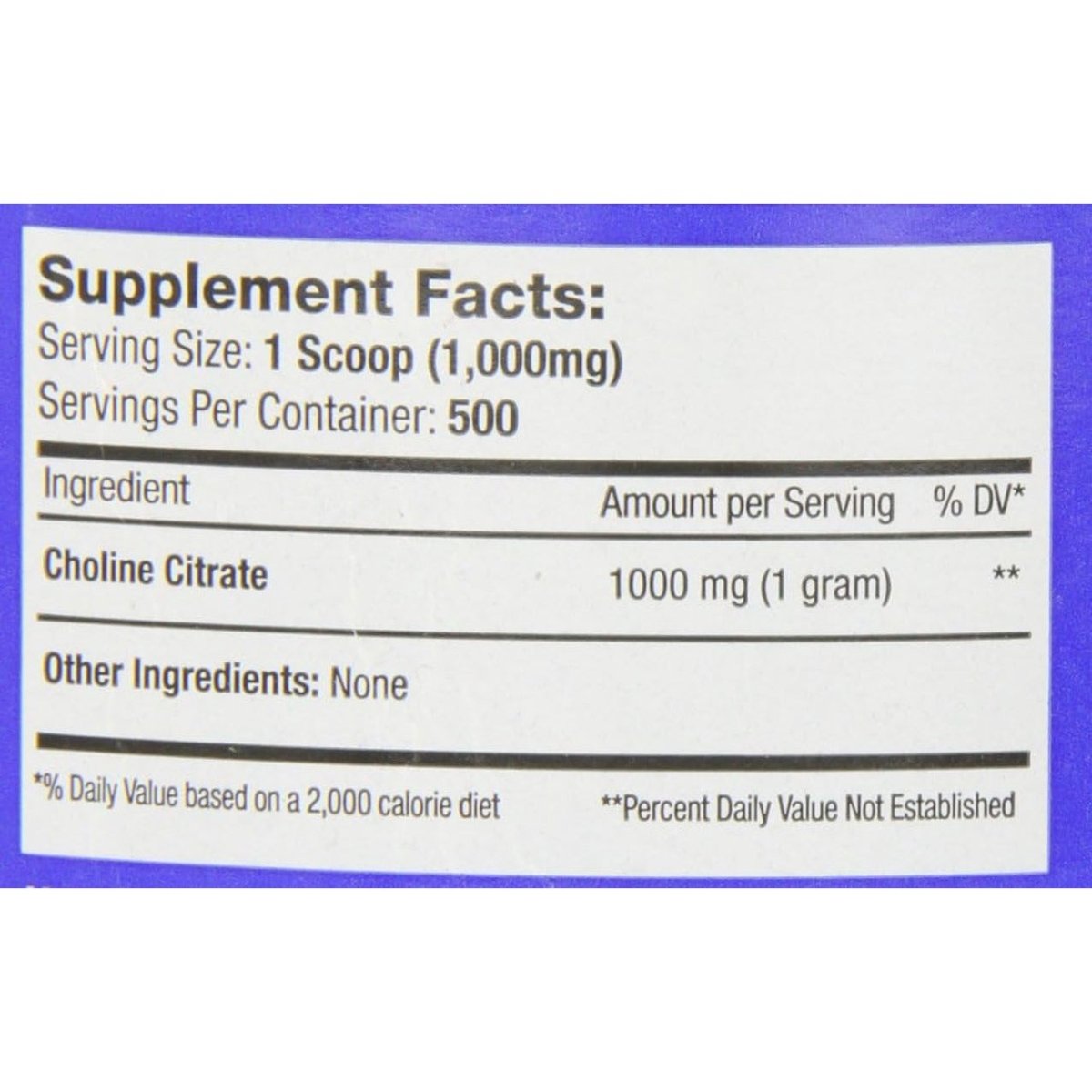 Choline Citrate Powder, 500 Grams - Suppviv