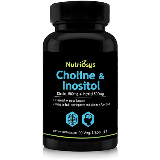 Choline & Inositol 1000Mg Serving (Choline 500Mg + Inositol 500Mg), 90 Veg Capsules - Suppviv
