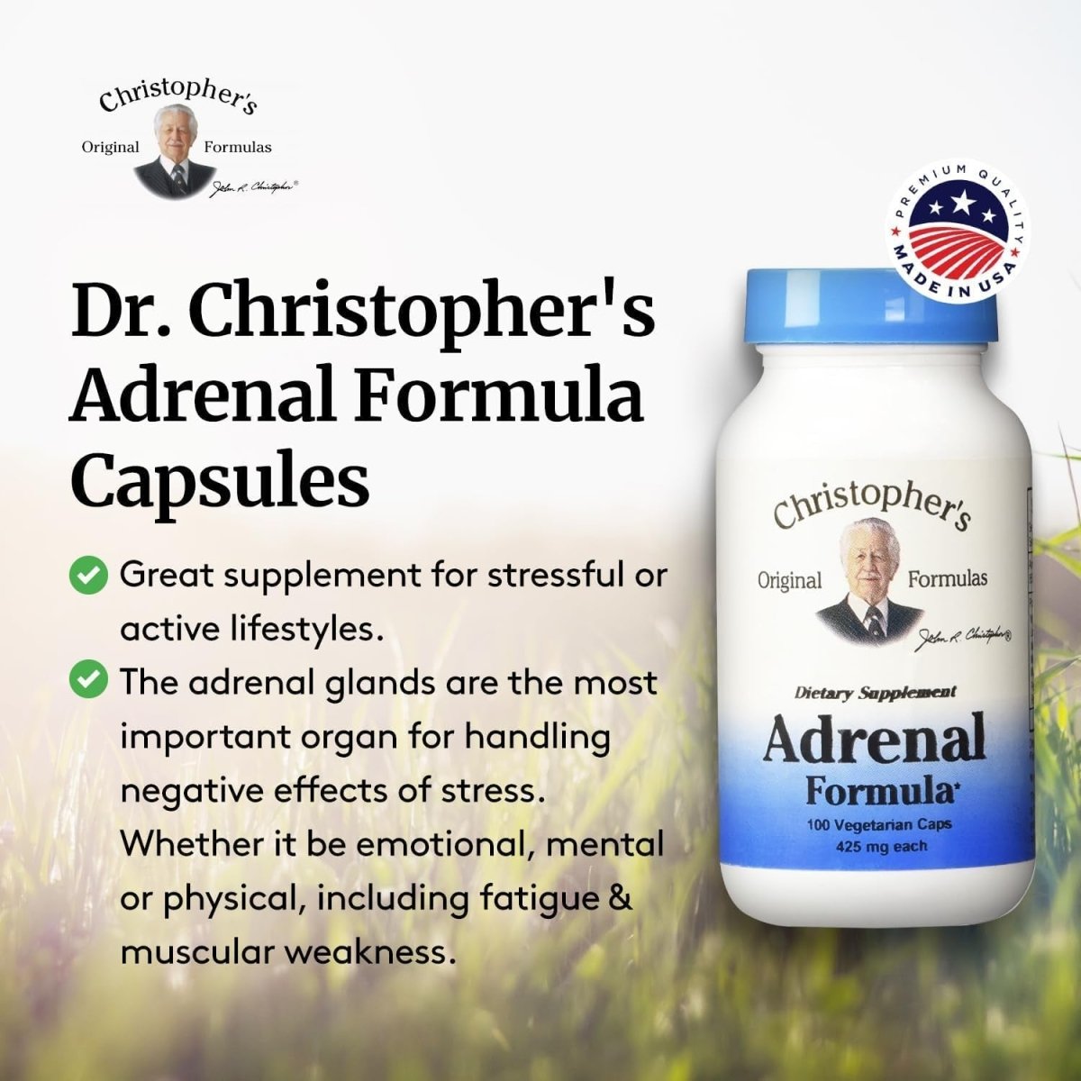 Christopher'S Original Formulas Adrenal Formula for Stress Support - Natural Cortisol Manager - Suppviv