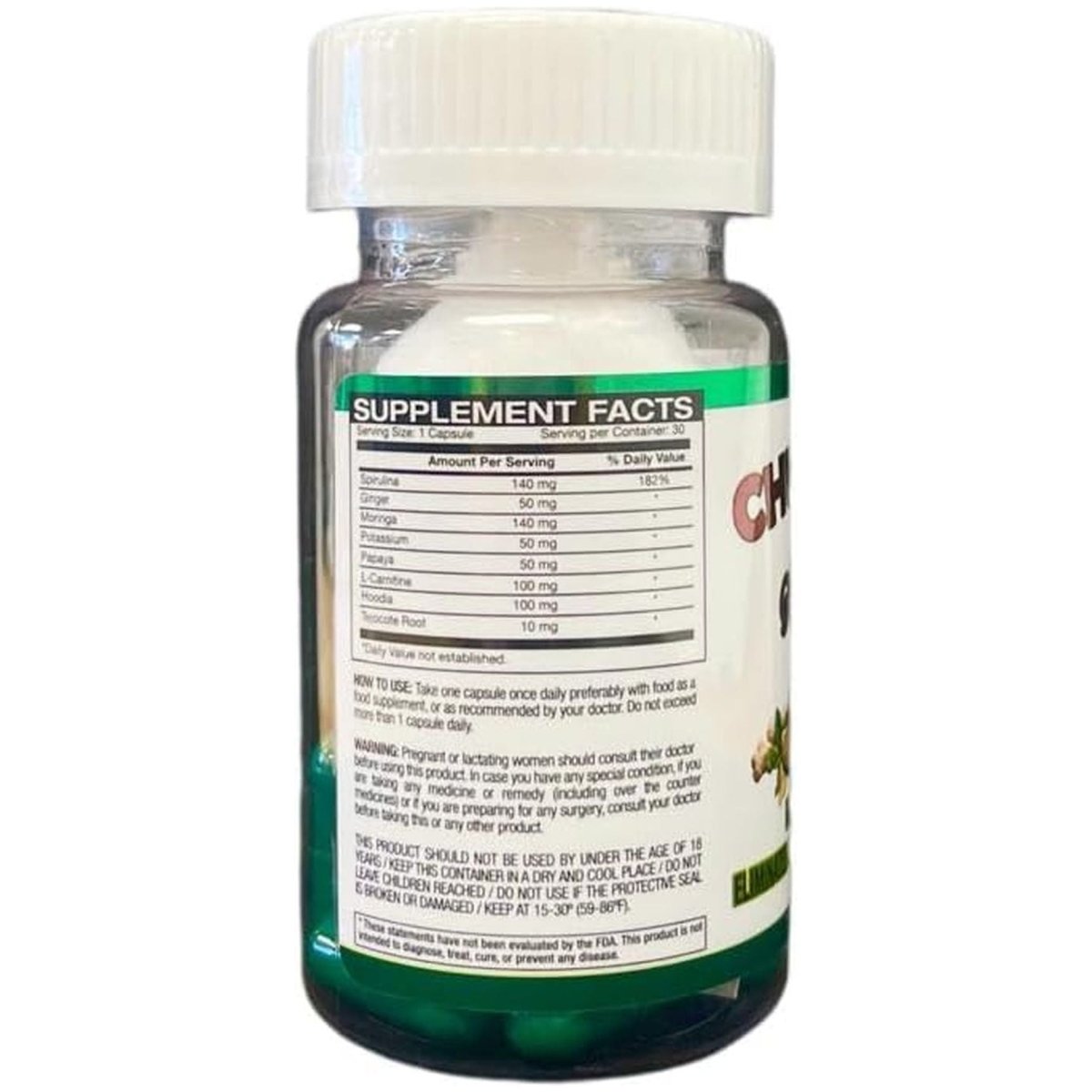 Chupa Panza Normal 30 Cap 100 Natural Capsulas De Jengibre, Elimina Tallas!,30 Count (Pack of 1) - Suppviv