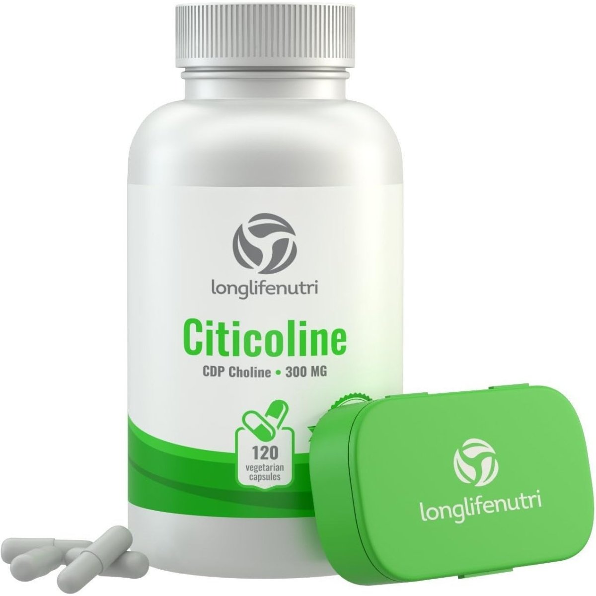 Citicoline CDP Choline 300Mg - Brain Booster for Enhanced Focus & Clarity - 120 Veggie Capsules - Made in USA - Suppviv