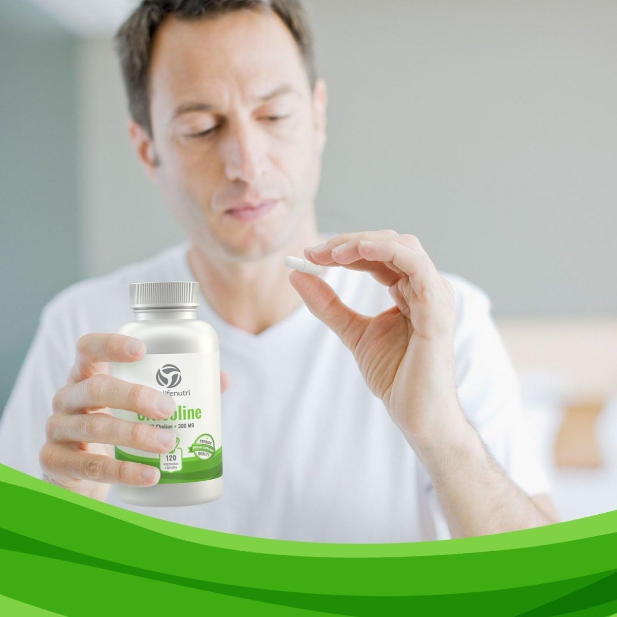 Citicoline CDP Choline 300Mg - Brain Booster for Enhanced Focus & Clarity - 120 Veggie Capsules - Made in USA - Suppviv