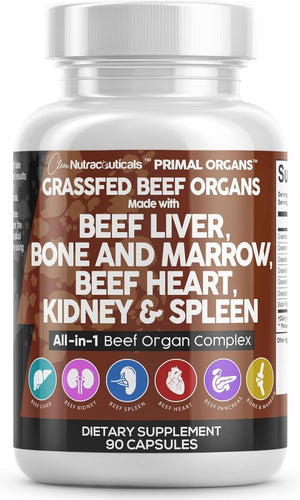 Clean Nutraceuticals Grass Fed Beef Liver Capsules 3000Mg 1 PACK - Suppviv