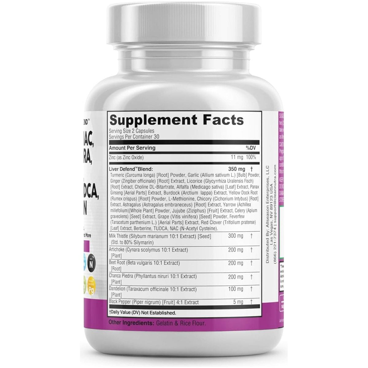 Clean Nutraceuticals Milk Thistle 3000Mg NAC Chanca Piedra , Beet Root , Artichoke - Liver Cleanse Detox & Repair 60 Count - Suppviv