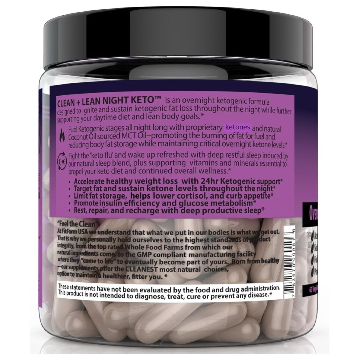 CLEAN+LEAN NIGHT KETO: Ketogenic Fat Burner & Sleep Aid | All Natural & GF | 60 Caps - Suppviv