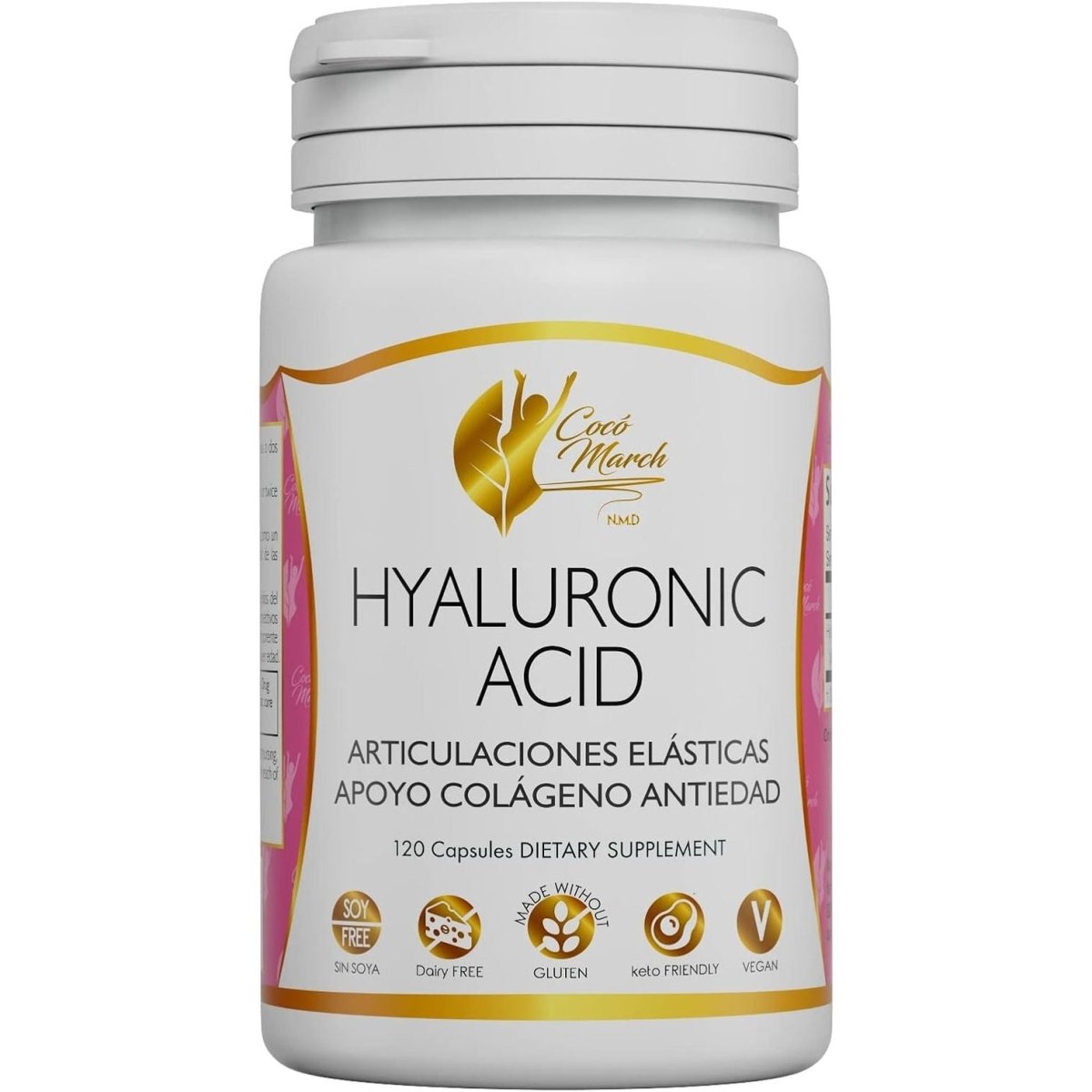 Coco March Hyaluronic Acid Low Molecular Weight for Collagen Production, Joint, Skin and Cell Health 120 Servings - Suppviv