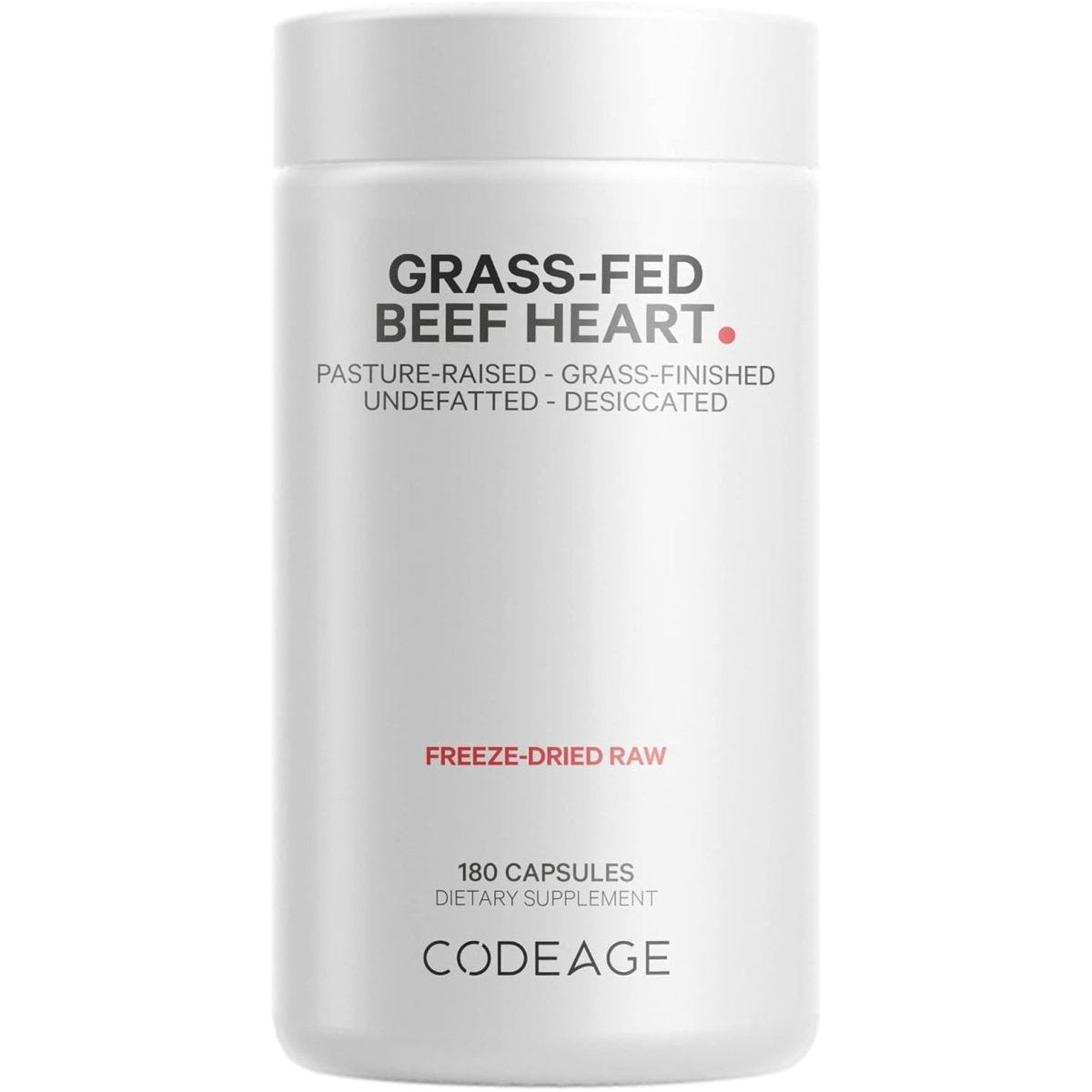 Codeage Grass Fed Beef Heart Supplement - 180 Capsules - Suppviv