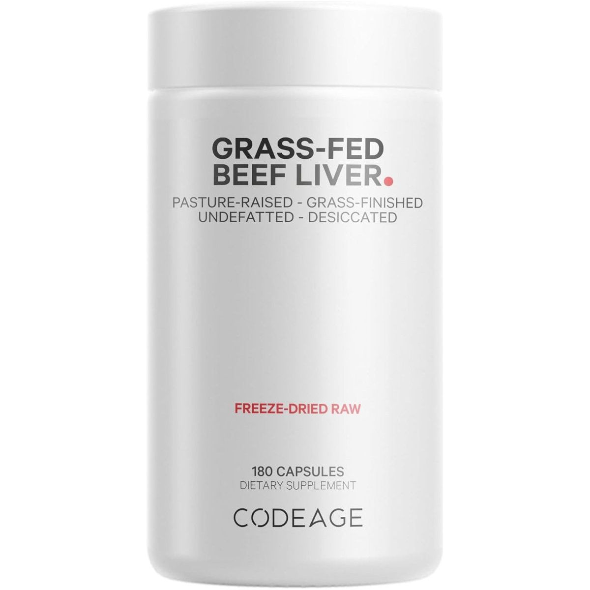 Codeage Grass Fed Beef Liver Supplement Superfood (180 Capsules) - Suppviv