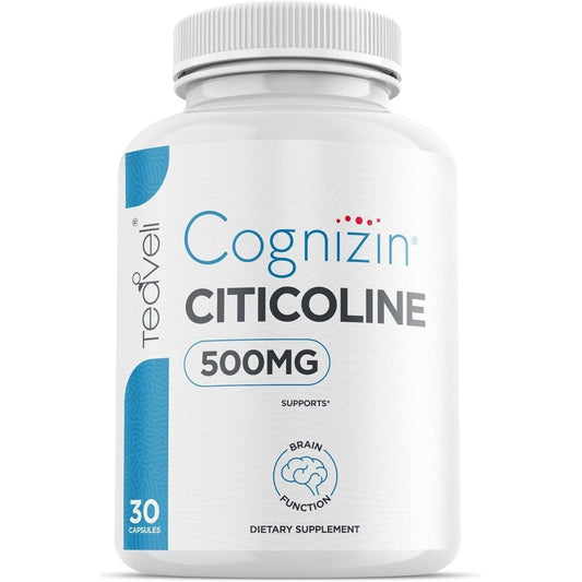 Cognizin Citicoline - 500Mg CDP Choline Capsules - Brain Supplement to Support Clarity, Concentration and Memory 30 Servings - Suppviv