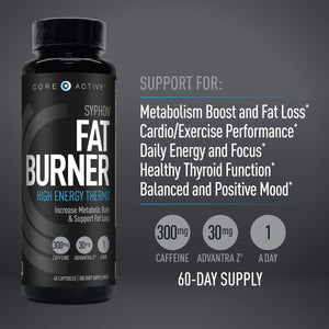 Core Active Syphon Thermogenic Fat Burner for Men & Women - 60 Capsules - Suppviv