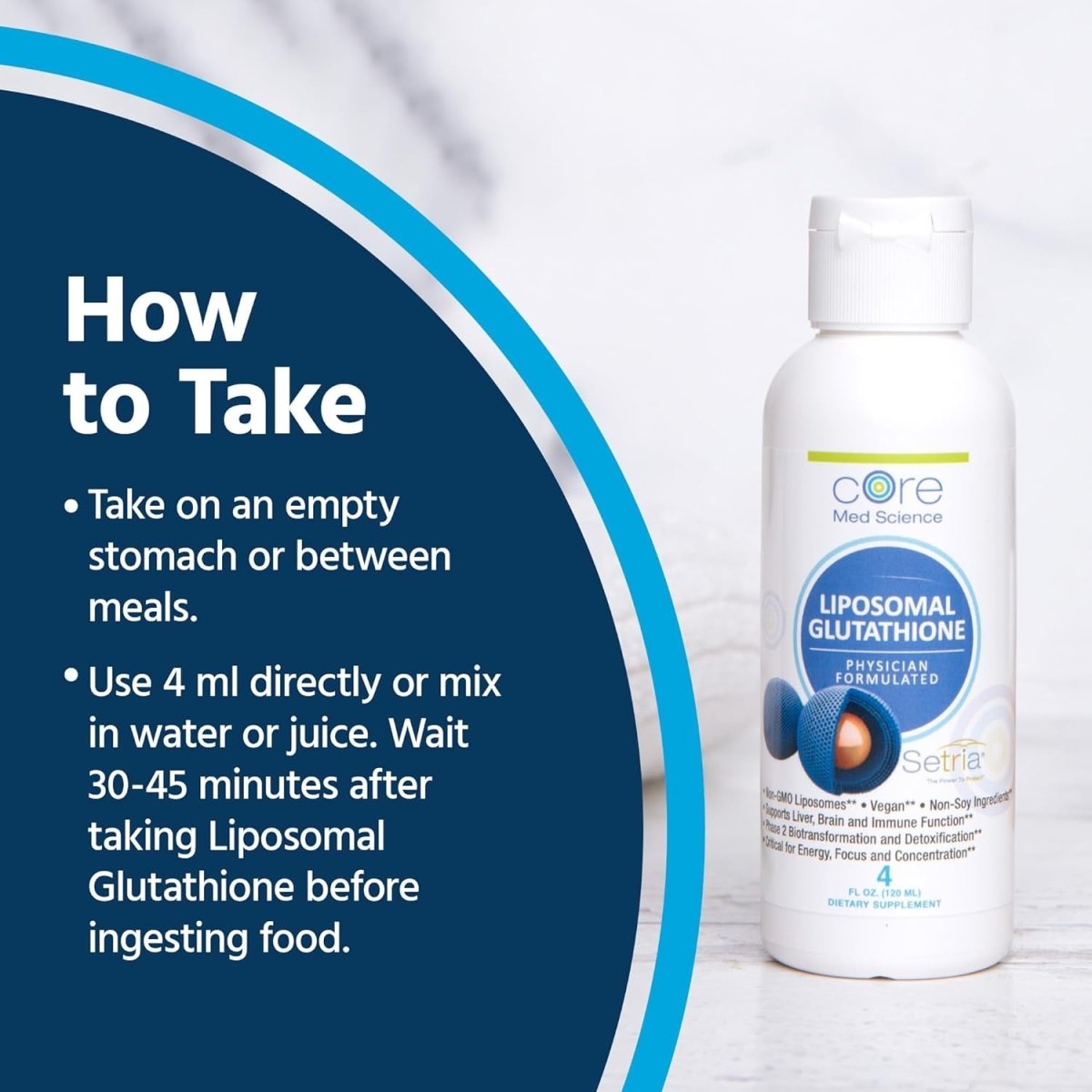 Core Med Science Liposomal Glutathione Liquid Supplement (500Mg, 4 Fl Oz) - Suppviv