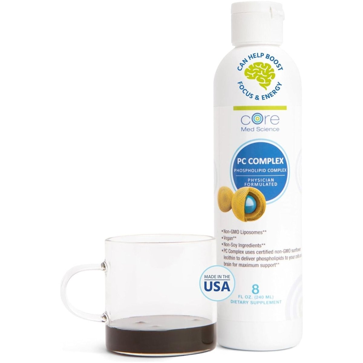 Core Med Science Phosphatidylcholine Supplement, Liposomal PC Complex (8 Fl Oz) - Suppviv